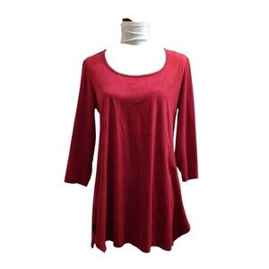 COCO BIANCO Red Tunic Top Stretchy Medium